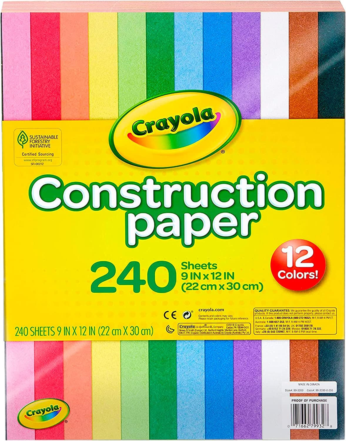 Crayola Construction Paper Pad 9"X12" 240 Sheets