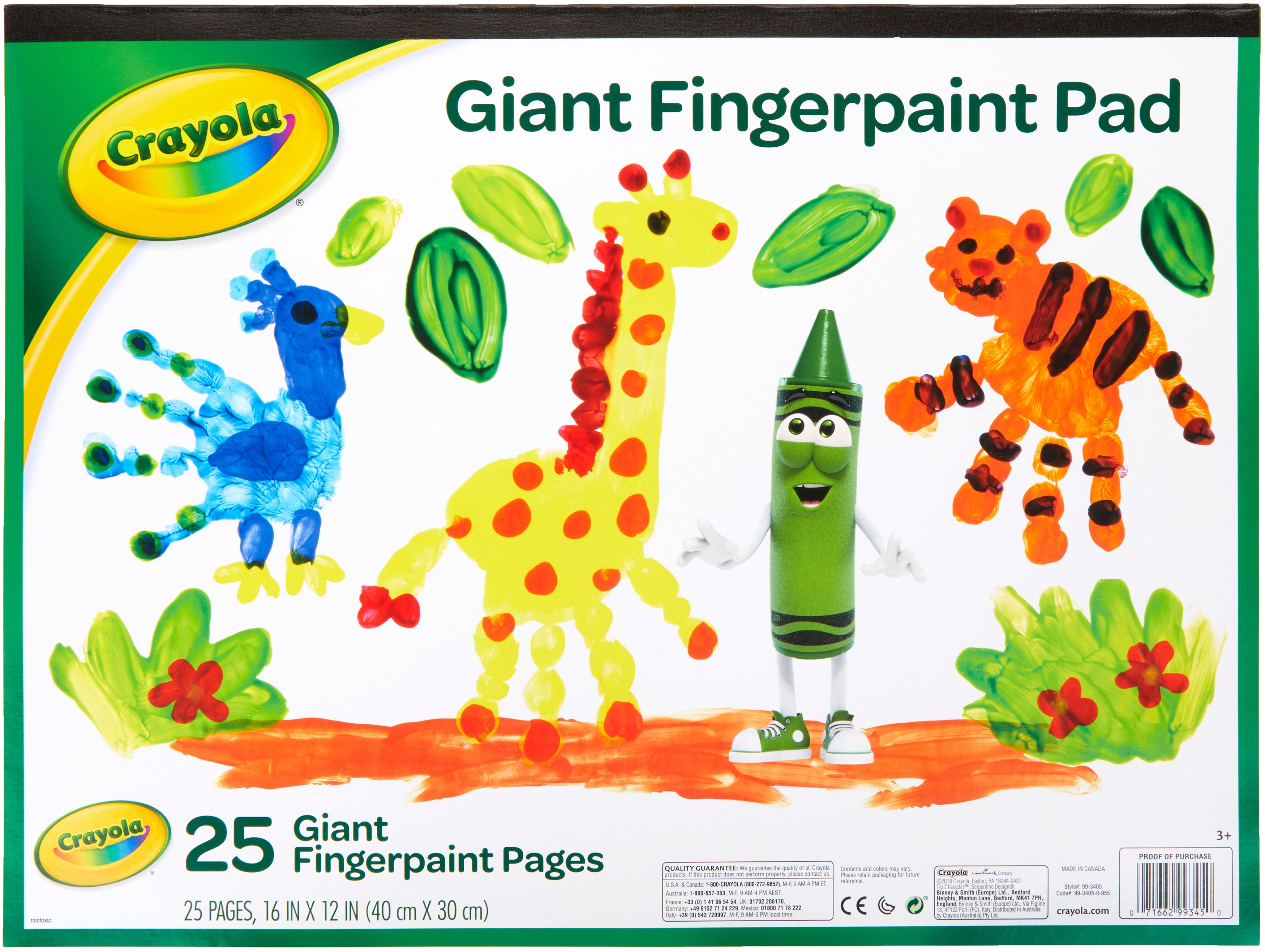 Crayola Fingerpaint Paper Pad 16"X12" 25 Sheets