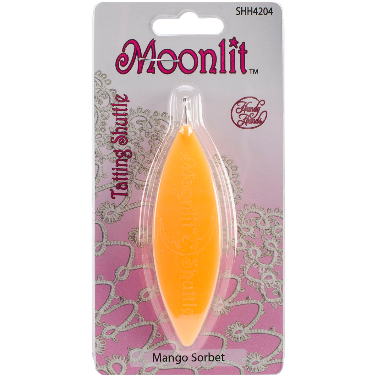 Moonlit Tatting Shuttle W/Hook Mango Sorbet
