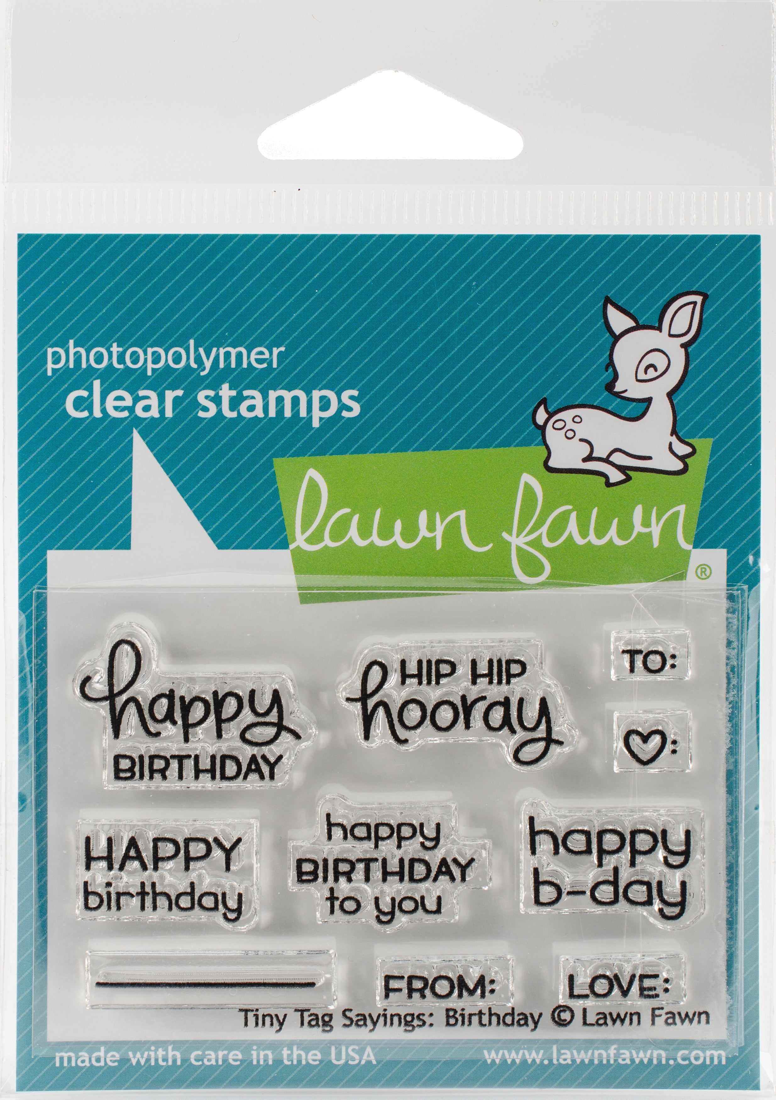 Lawn Fawn Clear Stamps 3"X2" Tiny Tag Sayings: Birthday