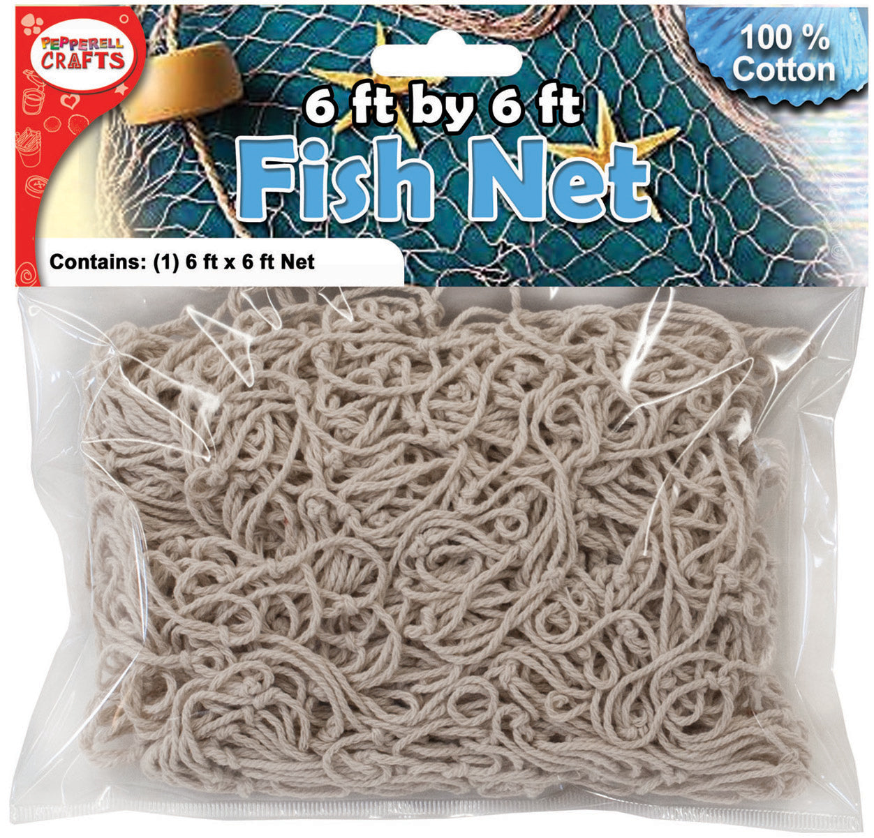 Cotton Fish Net 6'x6' Natural