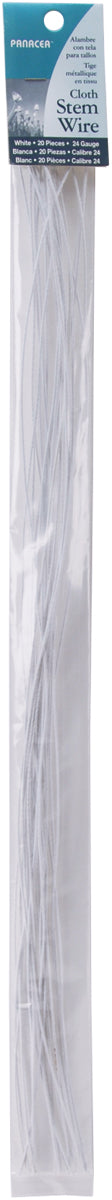 Cloth Covered Stem Wire 24 Gauge 18" 20/Pkg White