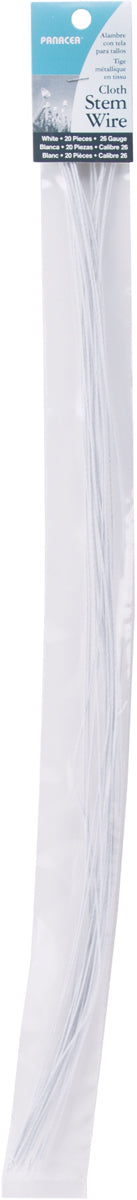 Cloth Covered Stem Wire 26 Gauge 18" 20/Pkg White