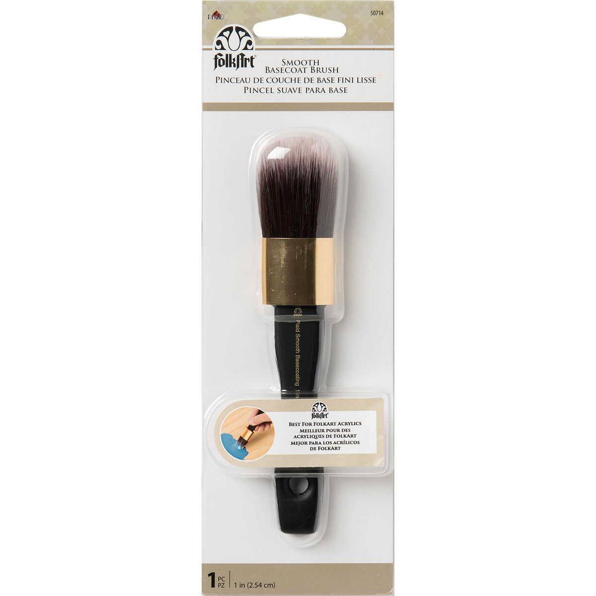 FolkArt Painting Tool Smooth Basecoat Brush 1"