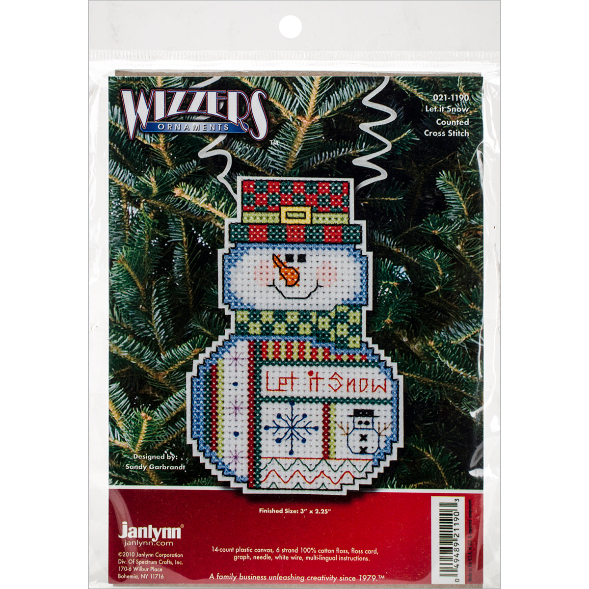 Holiday Wizzers Snowman Let It Snow Counted Cross Stitch Kit 3"X2.25" 14 Count