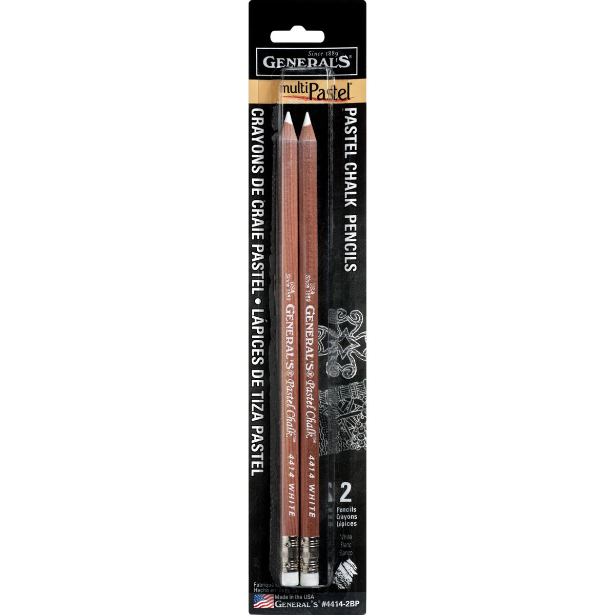 MultiPastel Chalk Pencils 2/Pkg White