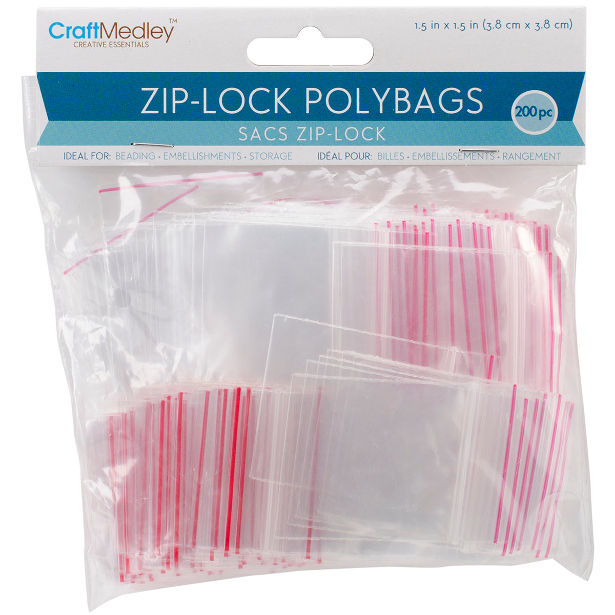 Ziplock Polybags 200/Pkg 1.5"X1.5" Clear