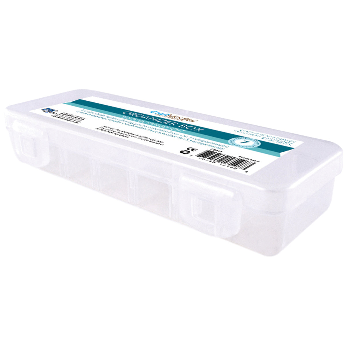 Organizer Box W/Lid & 6 Dividers 6.75"X2.25"X1.1875"