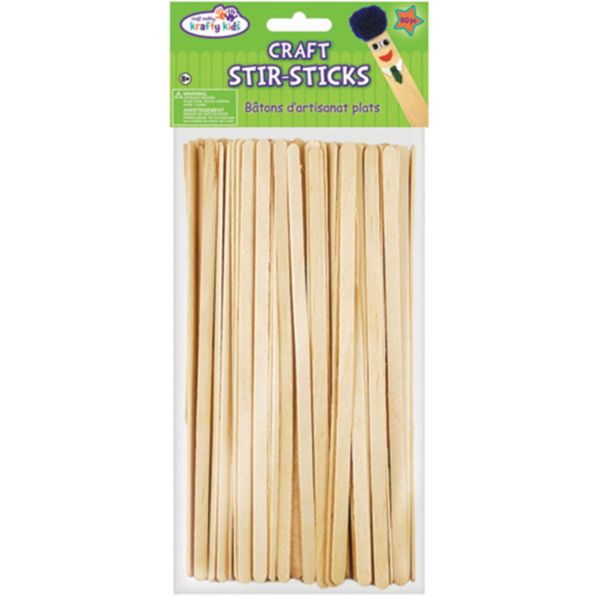 Craft Stir Sticks Natural 7.5" 80/Pkg