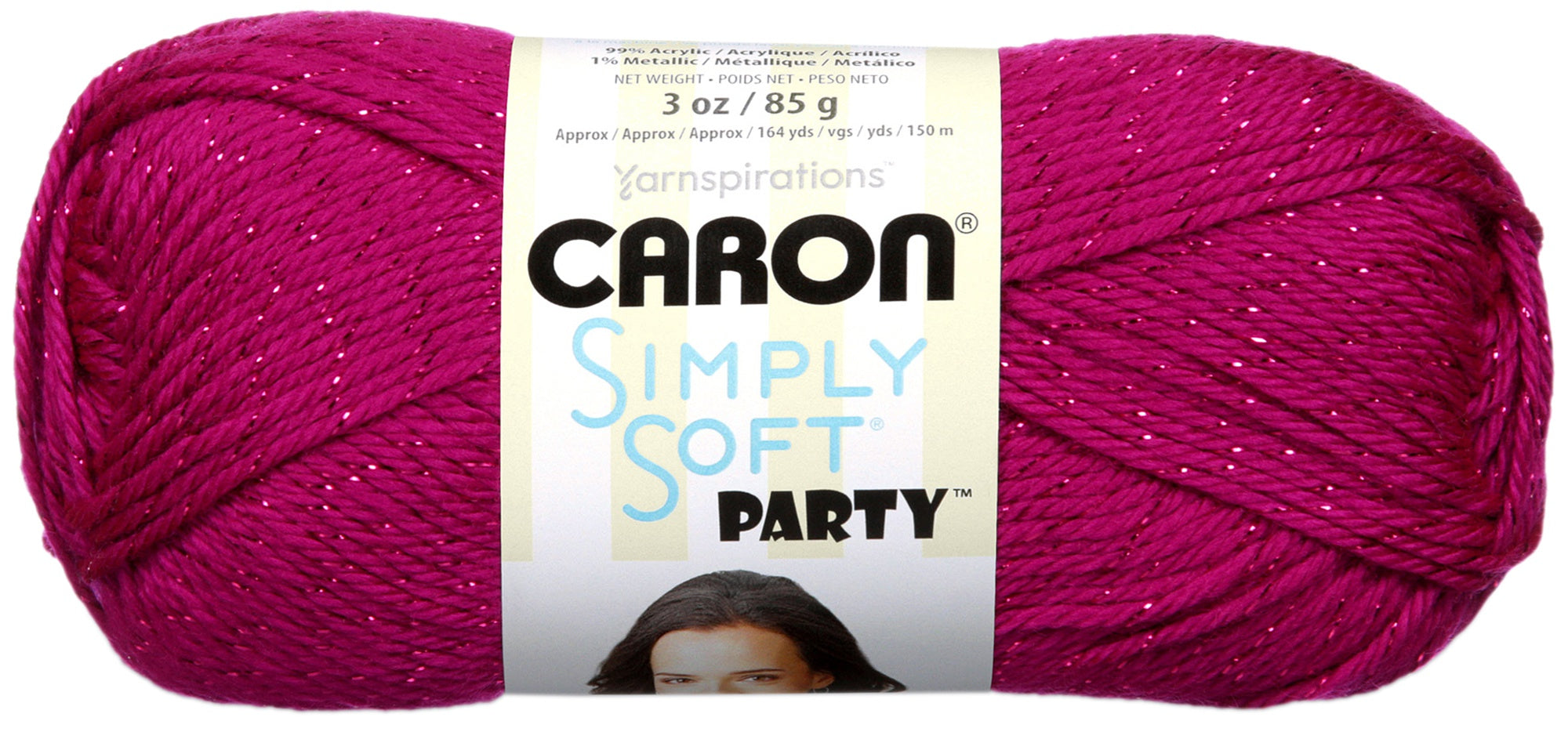 Simply Soft Party Yarn Fuchsia Sparkle 