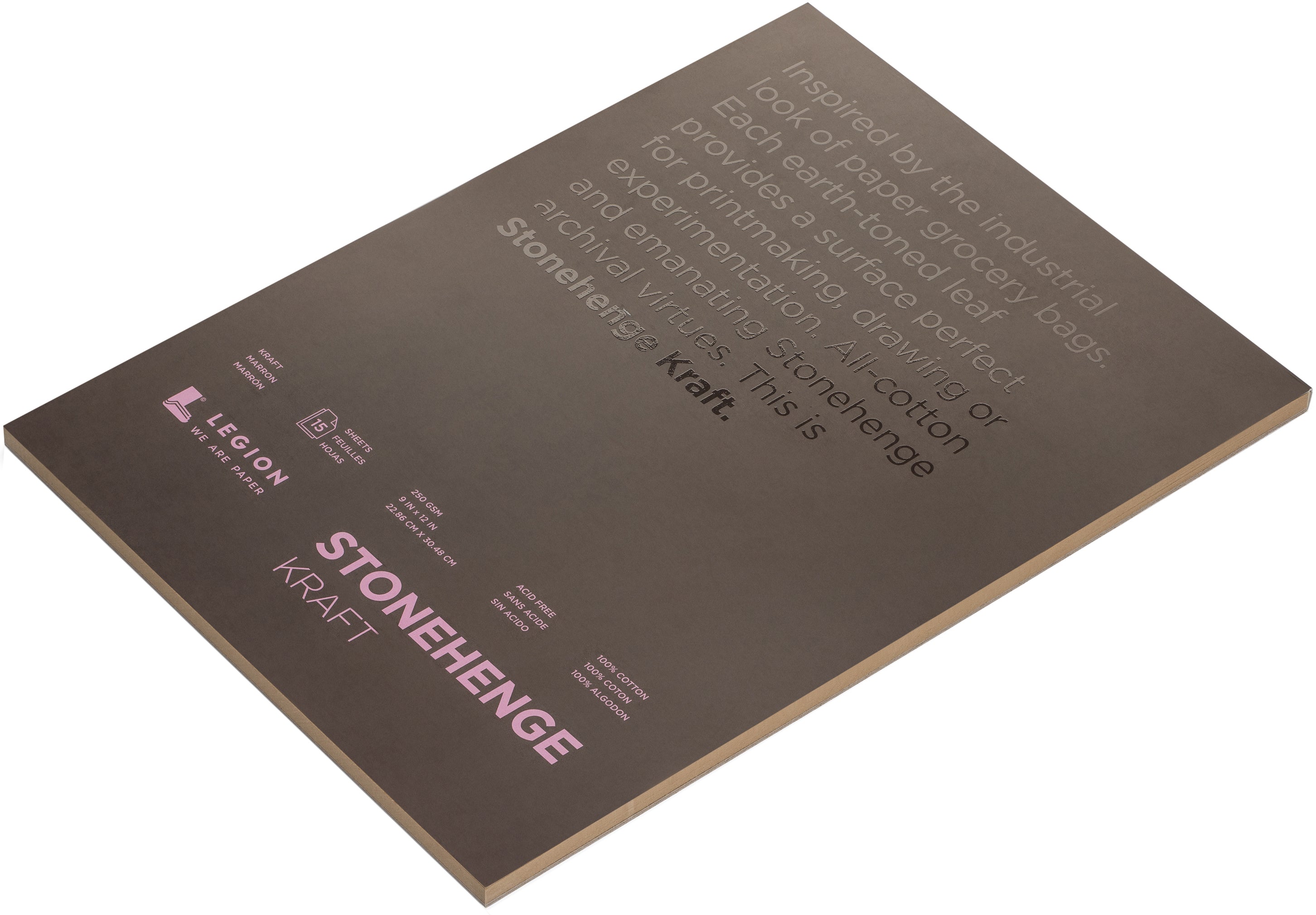 Stonehenge Paper Pad 9"X12" 15 Sheets/Pkg Kraft 90lb