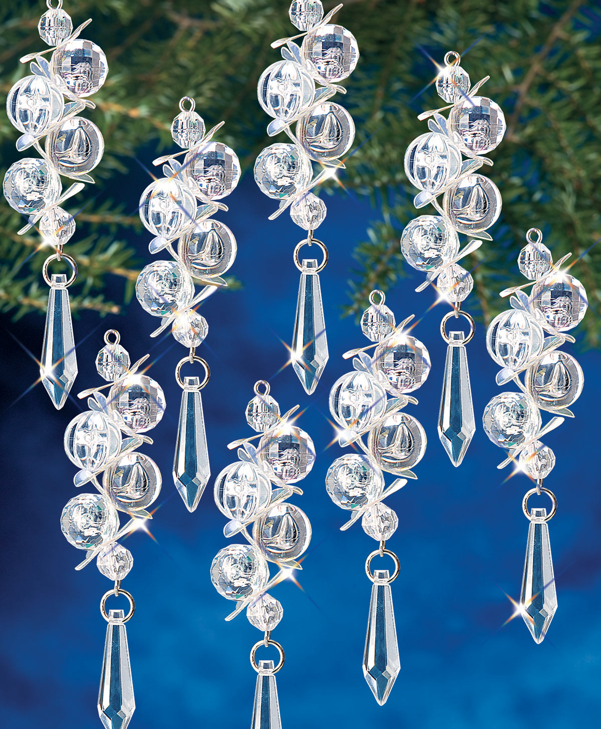 Holiday Beaded Ornament Kit Irridescent Bubbles Makes 8