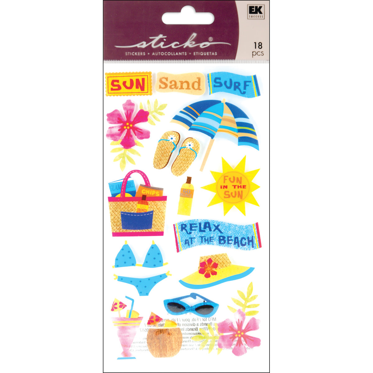 Sticko Stickers Sun, Surf & Sand
