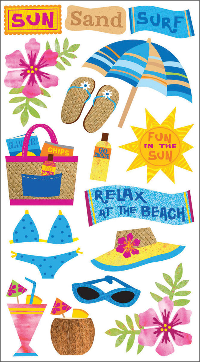 Sticko Stickers Sun, Surf & Sand