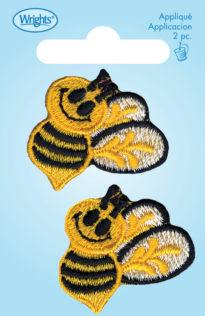 Wrights Iron-On Appliques 2/Pkg Bumblebees