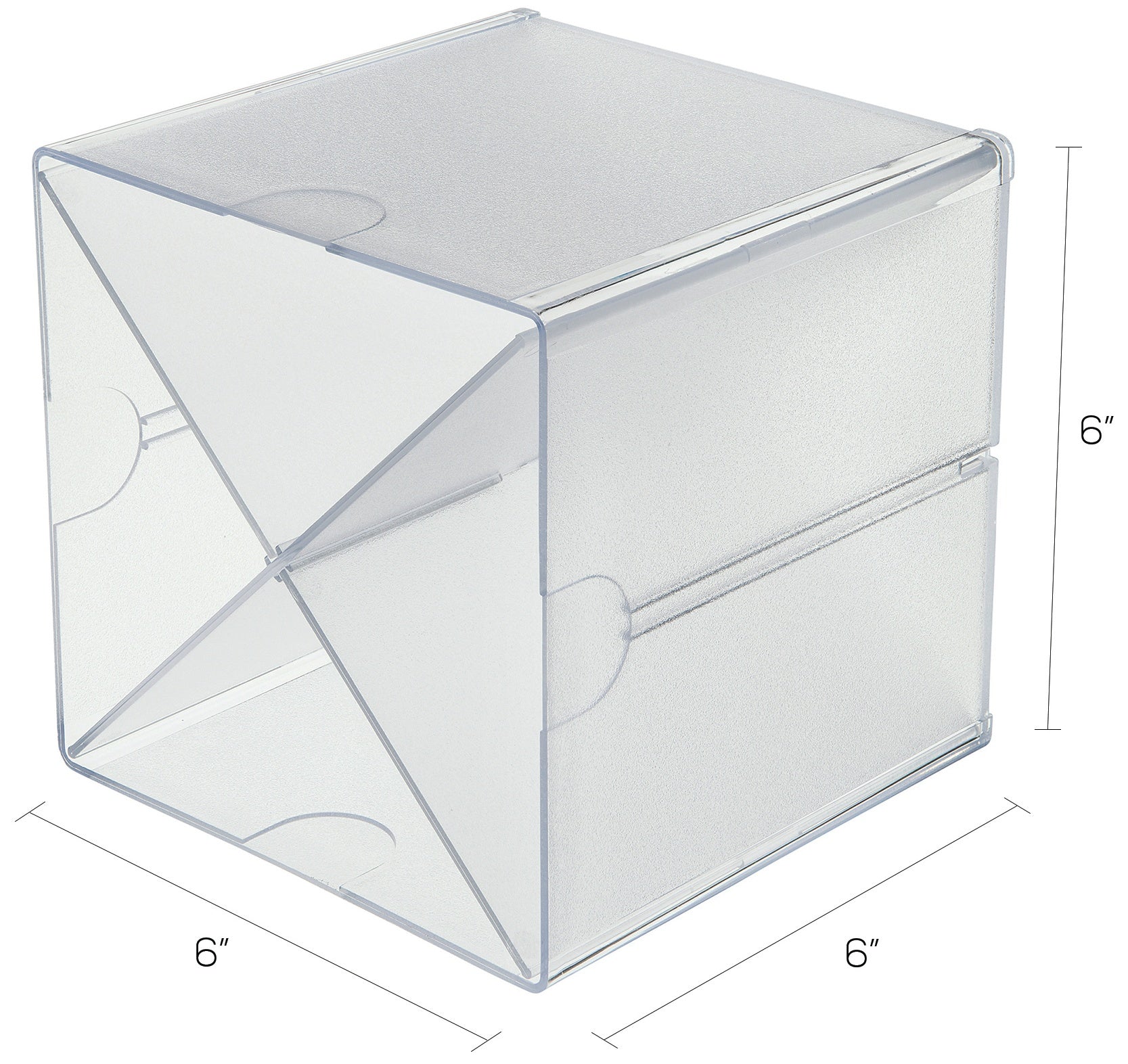 Stackable X-Divided Storage Organizer 6"X6"X6" Clear