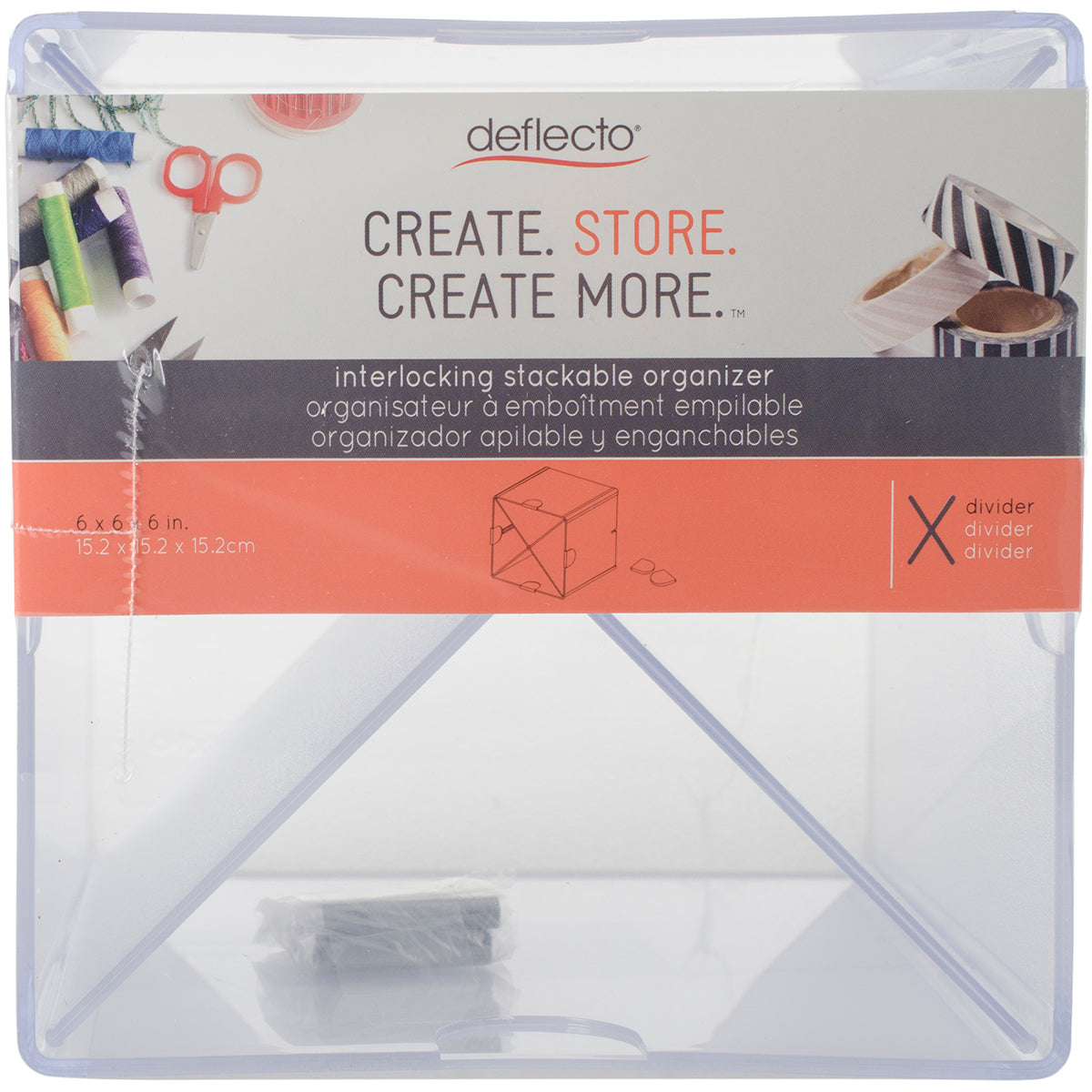 Stackable X-Divided Storage Organizer 6"X6"X6" Clear