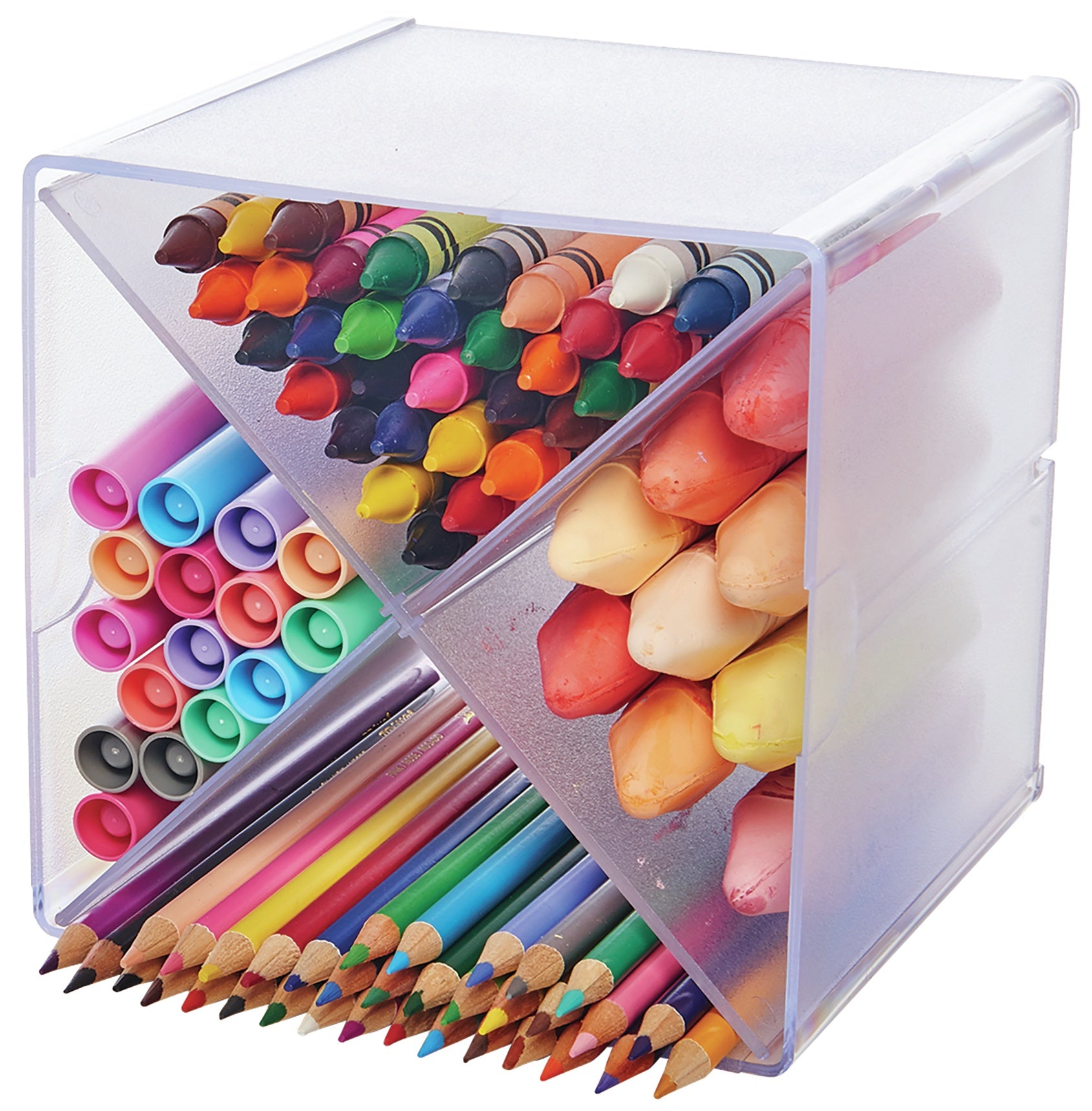 Stackable X-Divided Storage Organizer 6"X6"X6" Clear