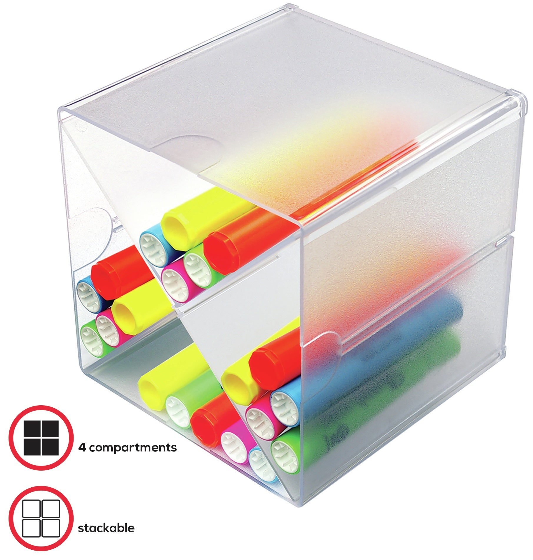 Stackable X-Divided Storage Organizer 6"X6"X6" Clear