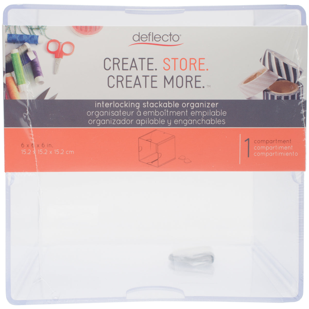 Stackable Open Cube Storage Organizer 6"X6"X6" Clear