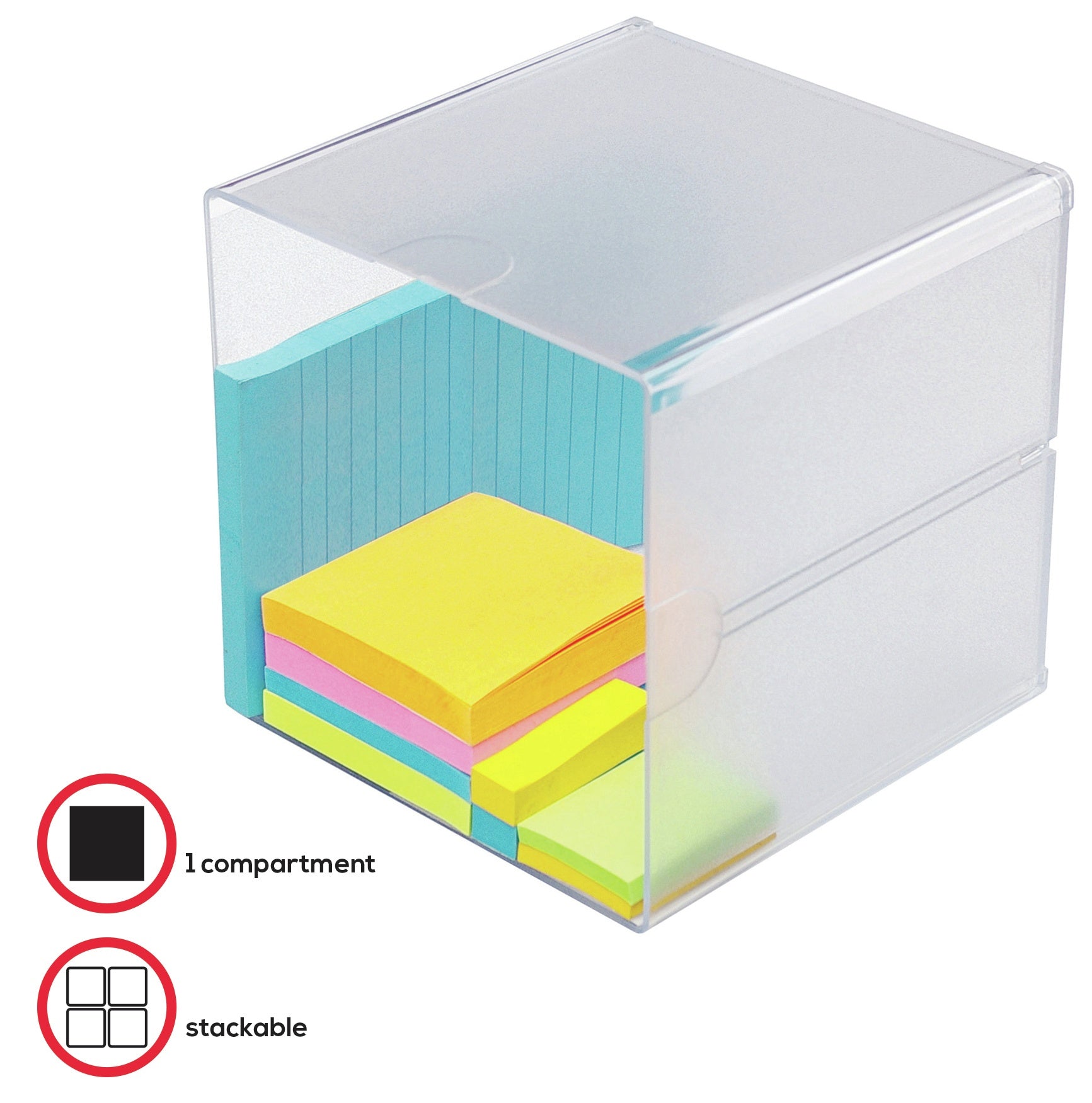 Stackable Open Cube Storage Organizer 6"X6"X6" Clear