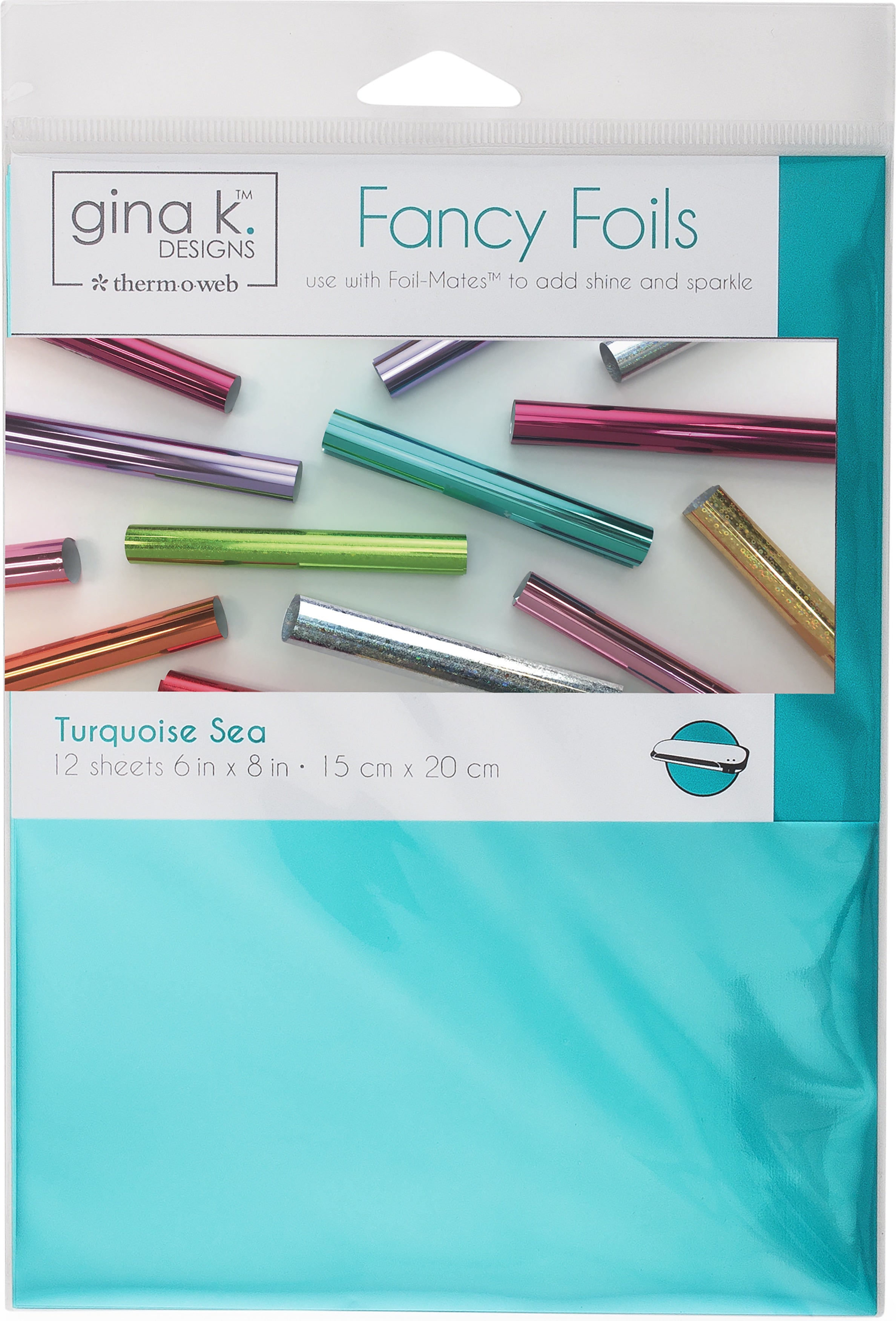 Gina K Designs Deco Foil 6"X8" 12/Pkg Turquoise Sea