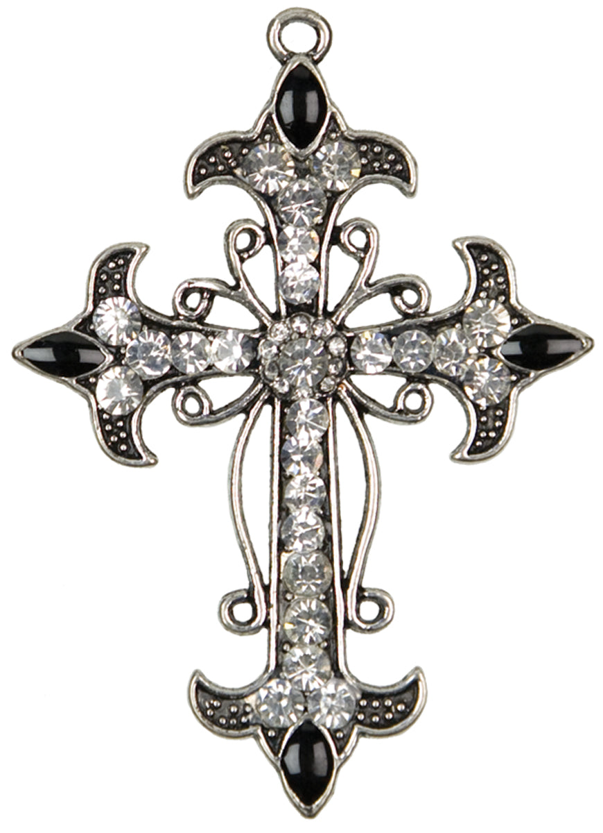 Jewelry Basics Metal Accent 1/Pkg Silver & Clear Cross