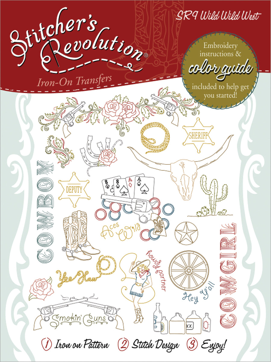 Stitcher's Revolution Iron-On Transfers Wild Wild West