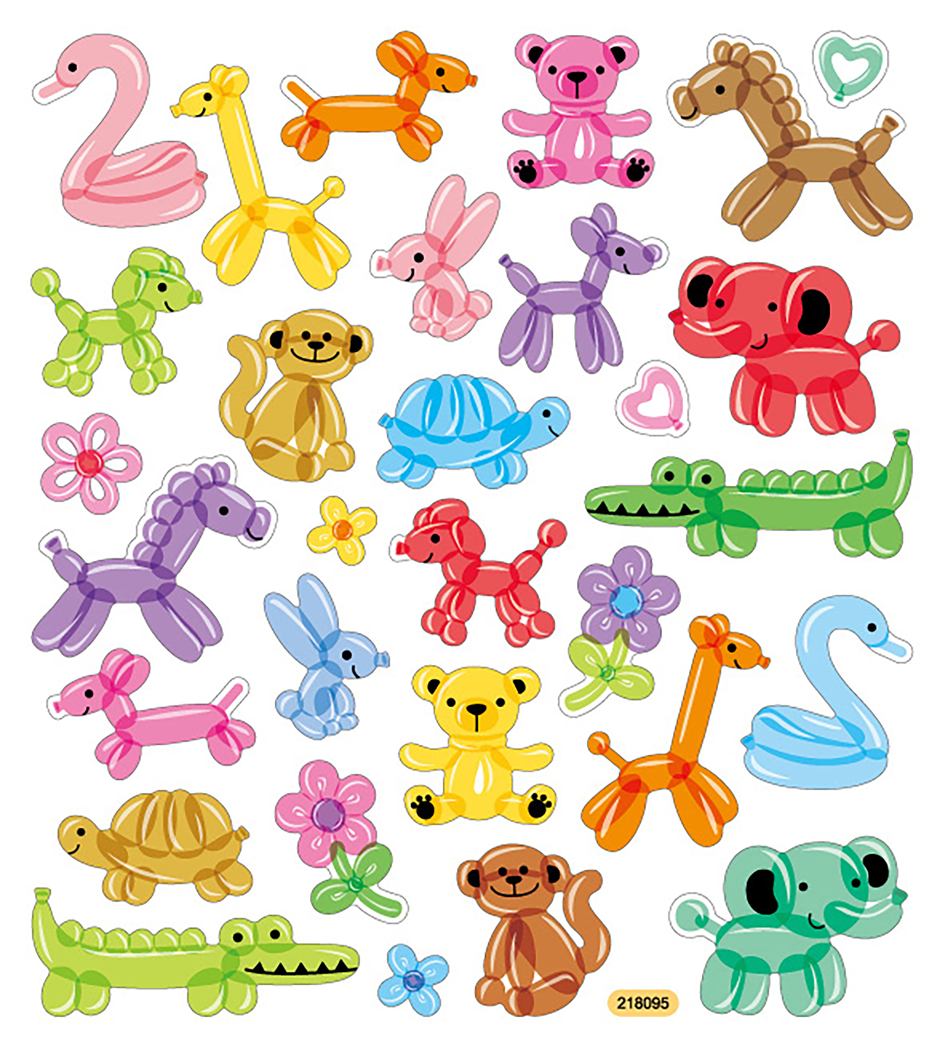 Multicolored Stickers Balloon Animals