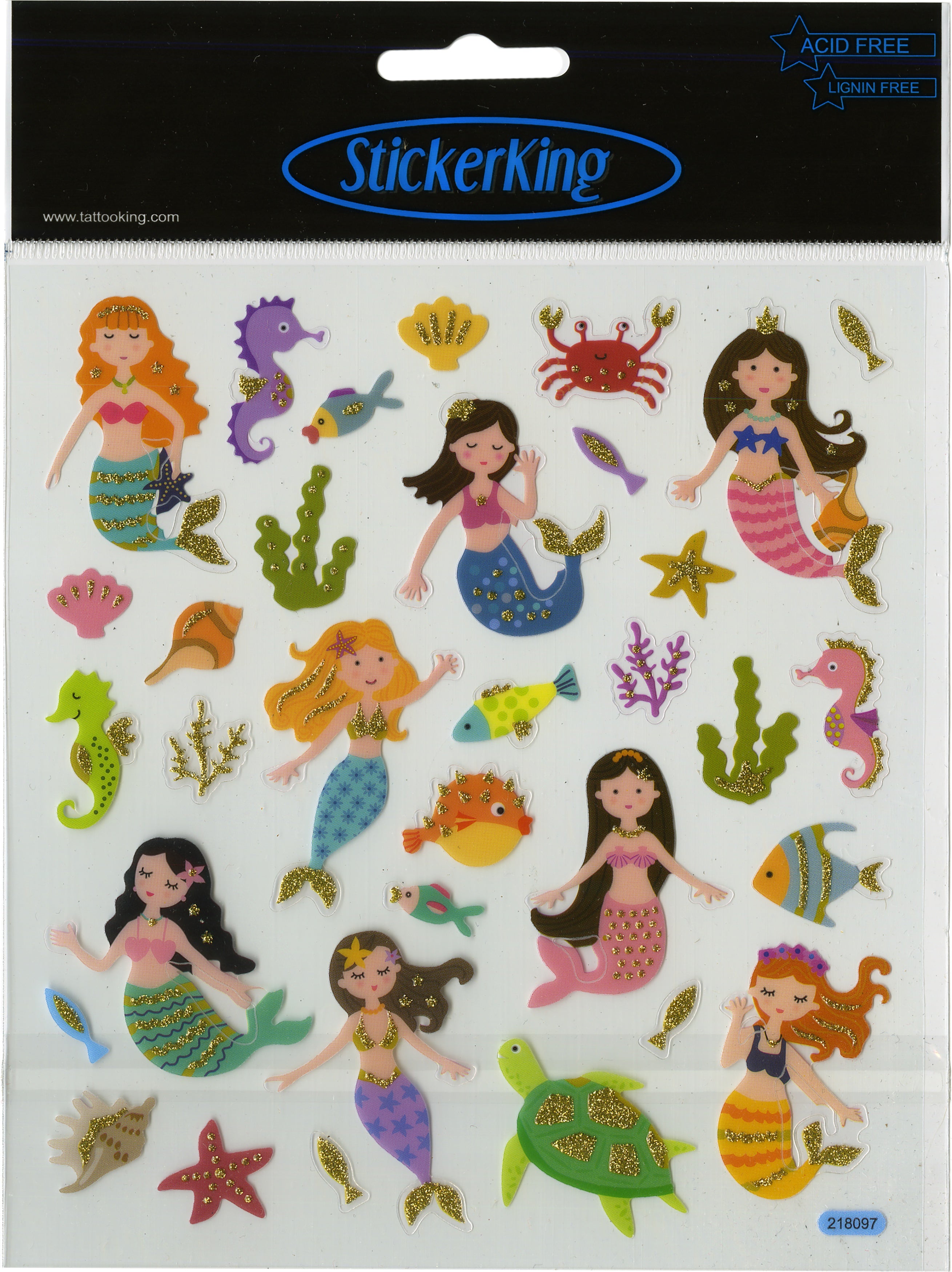 Multicolored Stickers Glitter Mermaids