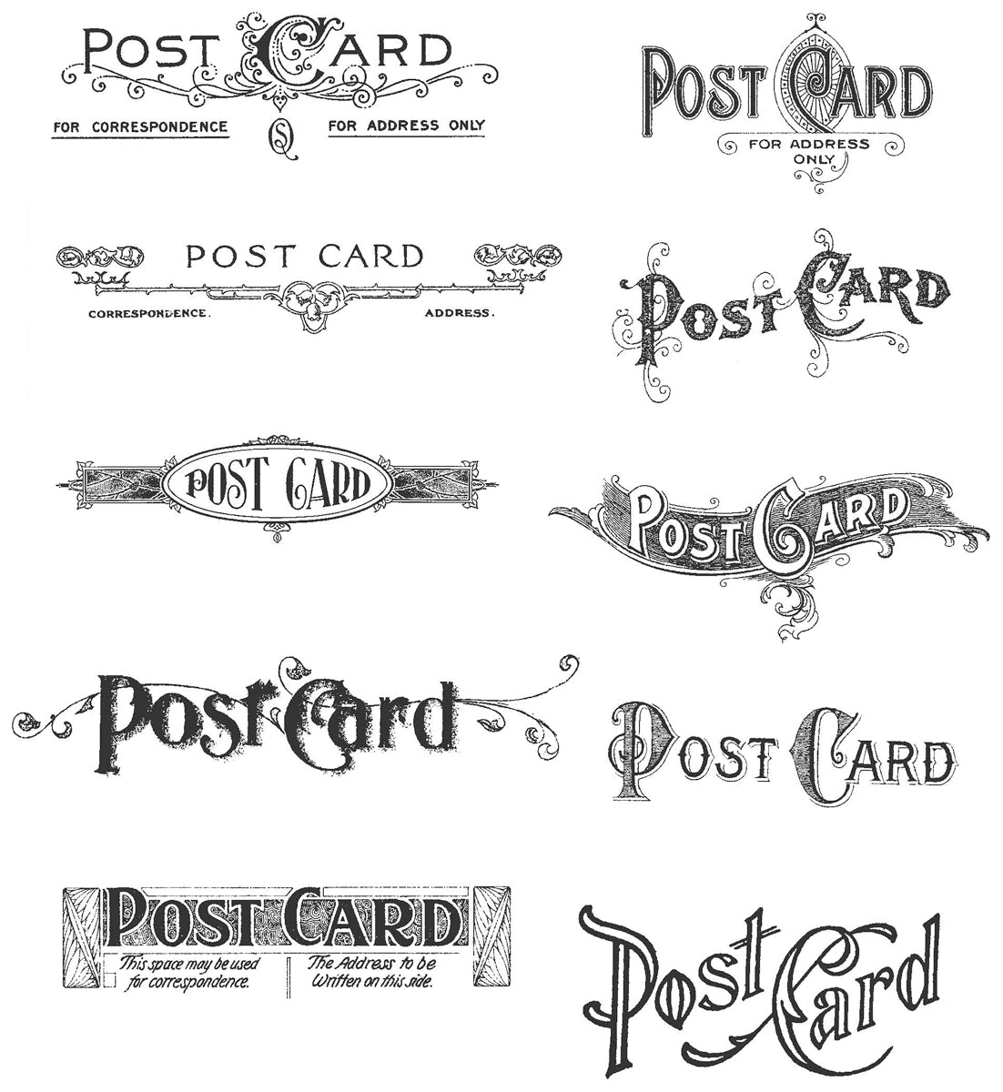 Tim Holtz Cling Stamps 7"X8.5" Postcards