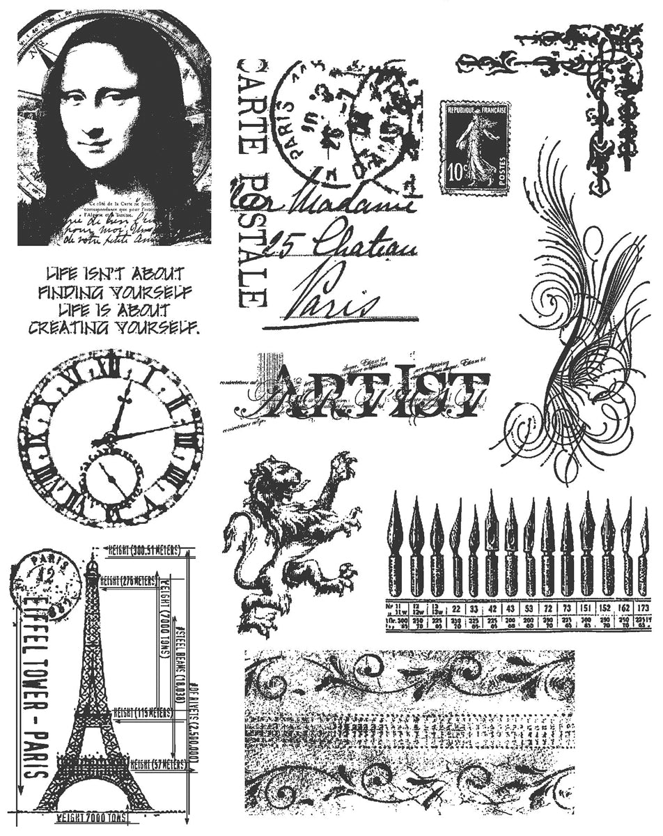 Tim Holtz Cling Stamps 7"X8.5" Mini Classics
