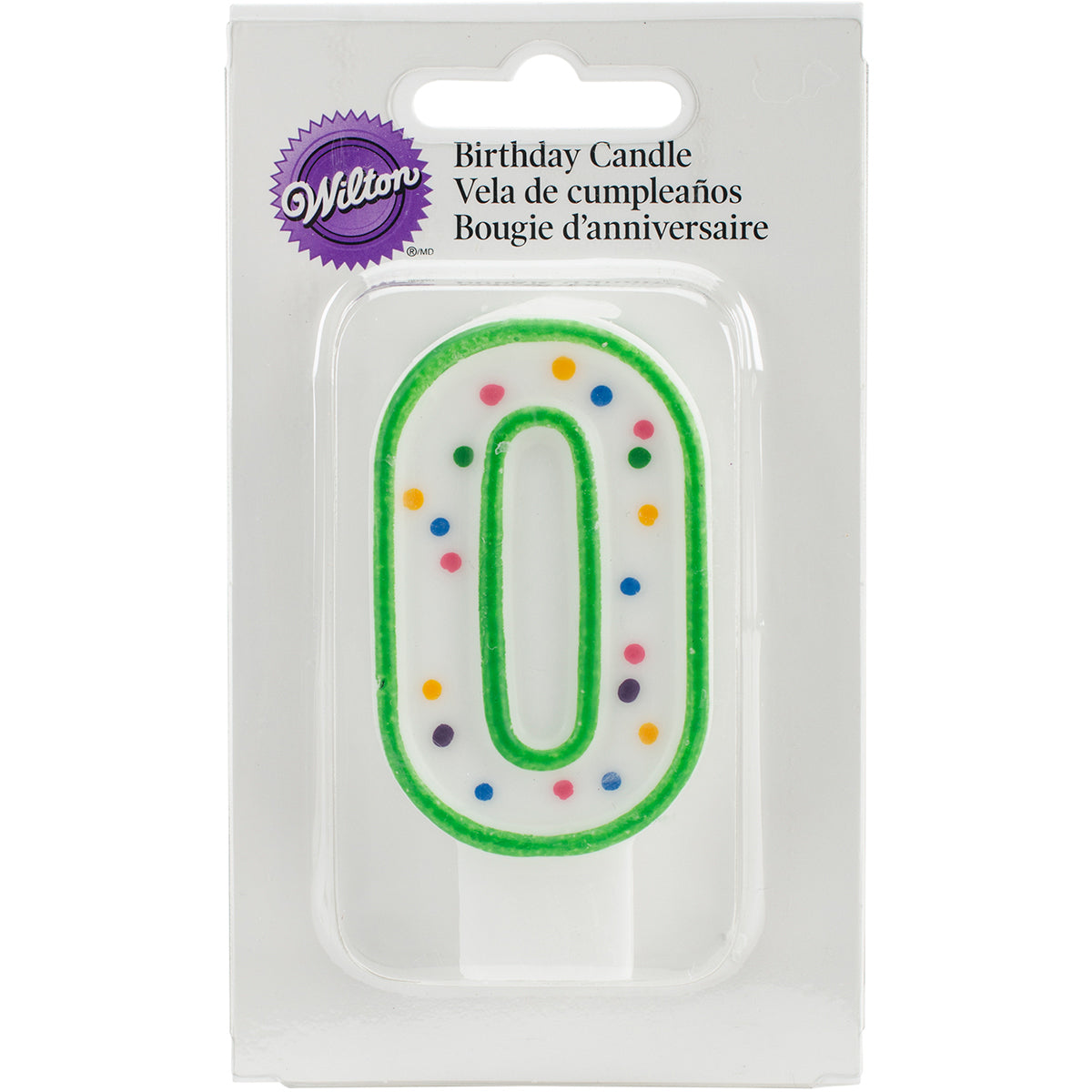 Polka Dot Numeral Candle 3" 1/Pkg #0 Green