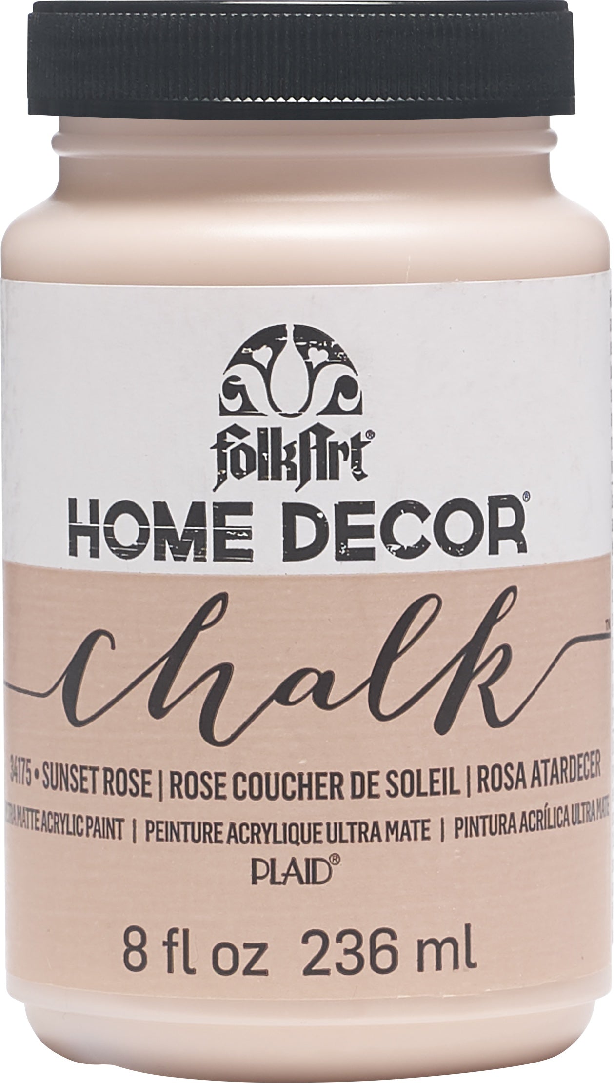 FolkArt Home Decor Chalk Paint 8oz Sunset Rose