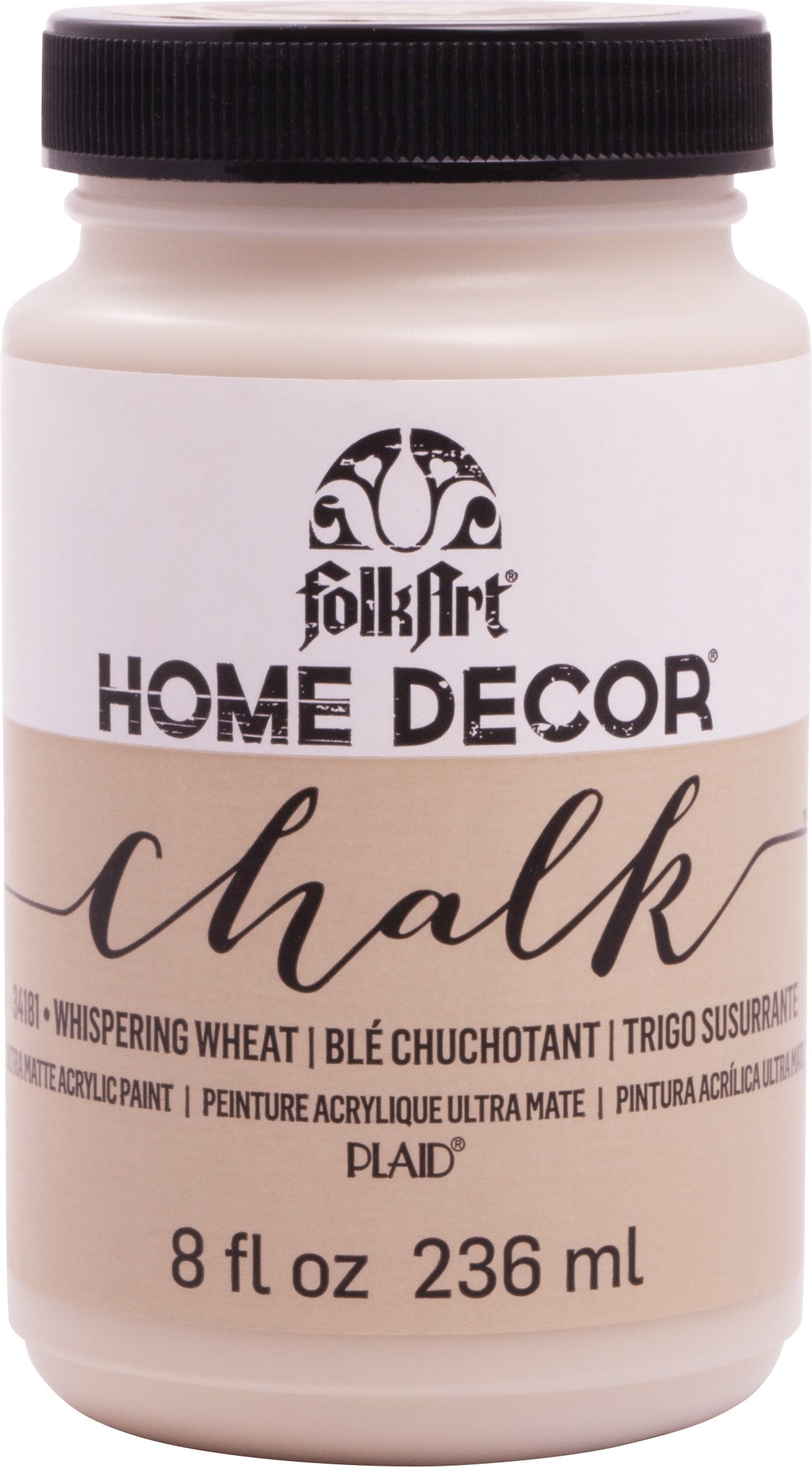 FolkArt Home Decor Chalk Paint 8oz Whispering Wheat