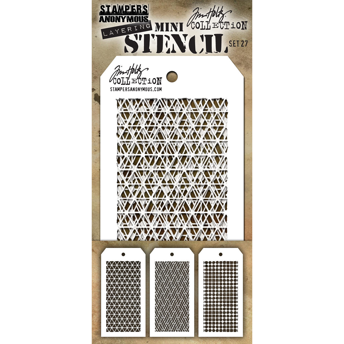 Tim Holtz Mini Layered Stencil Set 3/Pkg Set #27