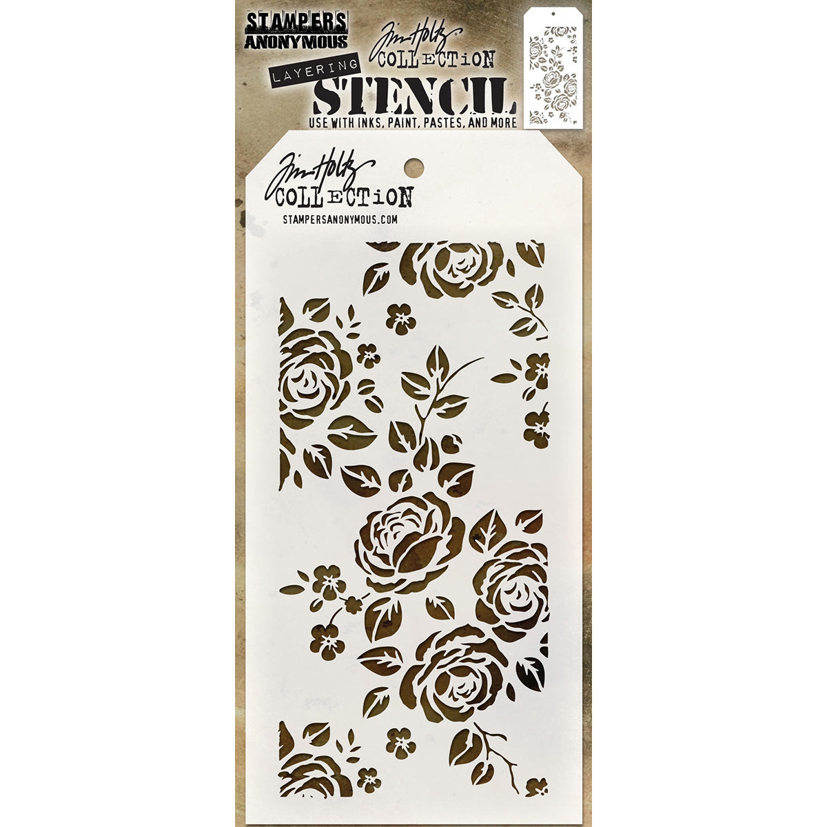 Tim Holtz Layered Stencil 4.125"X8.5" Roses