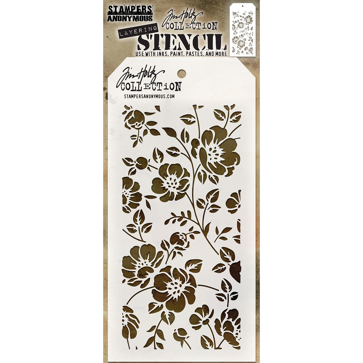 Tim Holtz Layered Stencil 4.125"X8.5" Floral