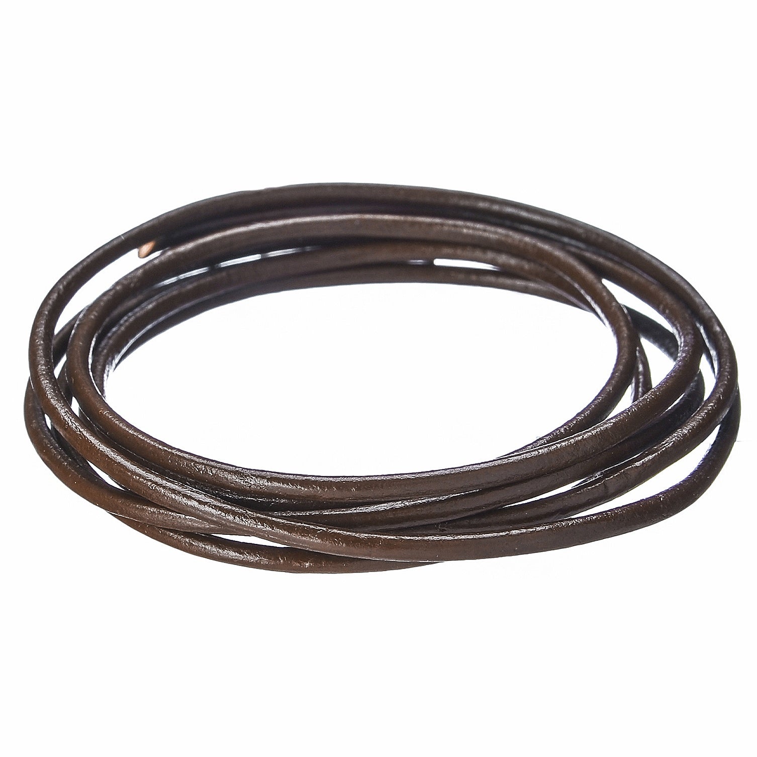 Round Leather Lace 2mmX2yd Packaged Brown