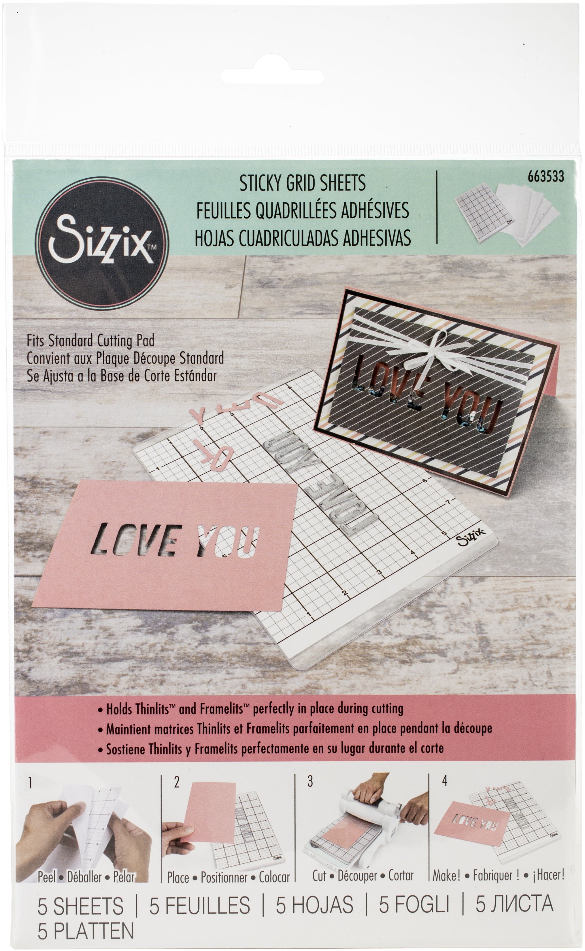 Sizzix Big Shot Sticky Grid 6"X8.5" 5/Pkg 