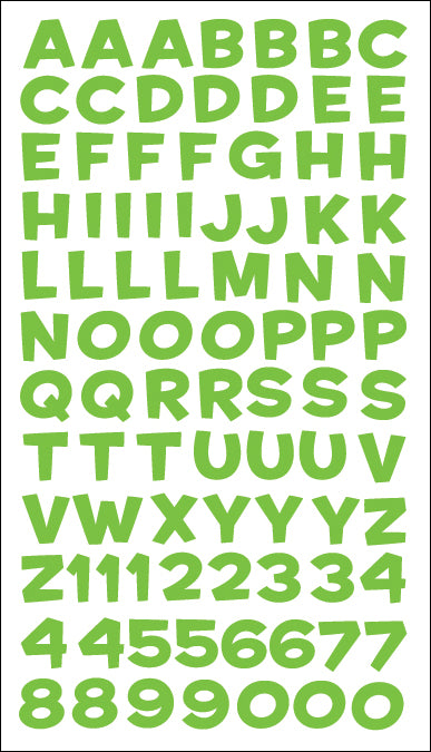 Sticko Alphabet Stickers Fun House Green Metallic