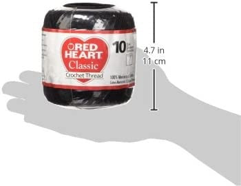 Red Heart Classic Crochet Thread Size 10 Black