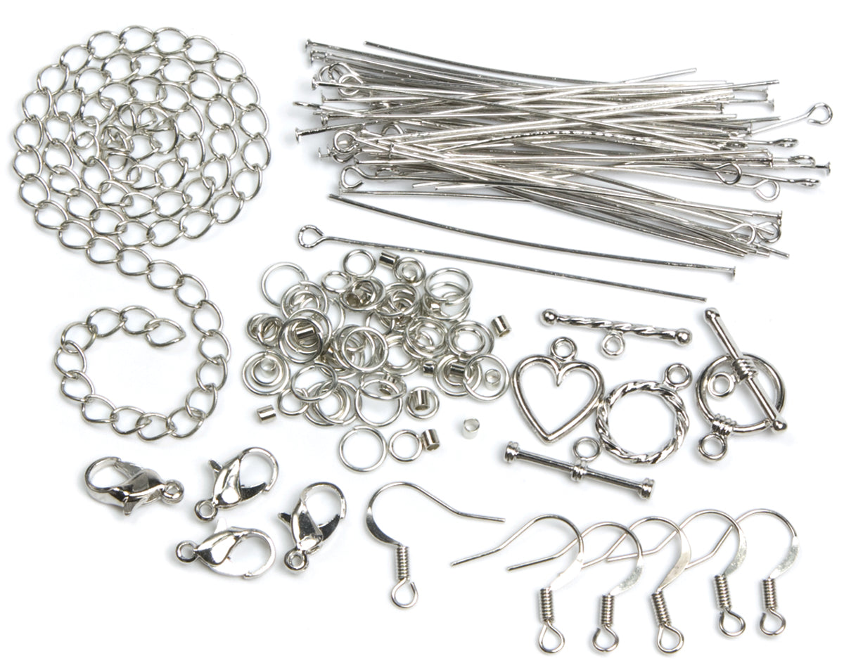 Jewelry Basics Metal Findings 134/Pkg Silver Starter Pack