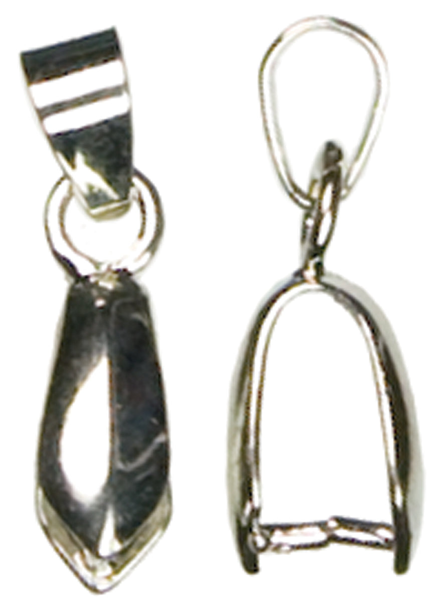 Jewelry Basics Metal Findings 9/Pkg Silver Pinch Bail