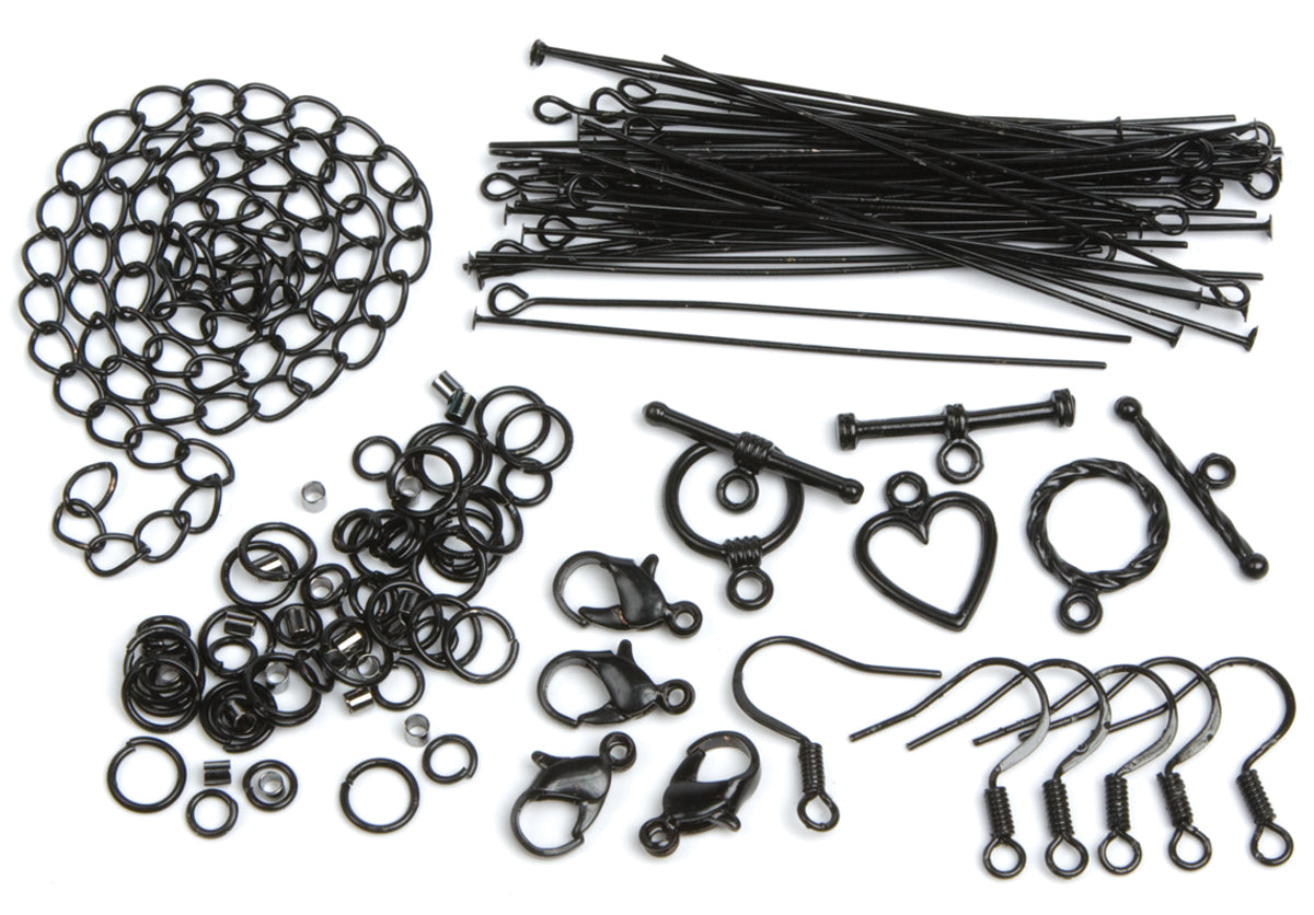Jewelry Basics Metal Findings 145/Pkg Black Starter Pack