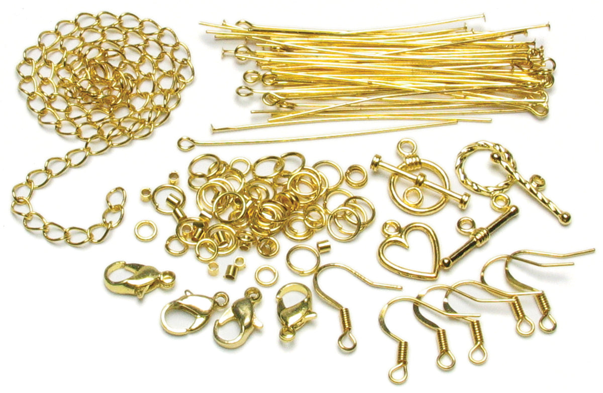 Jewelry Basics Metal Findings 145/Pkg Gold Starter Pack