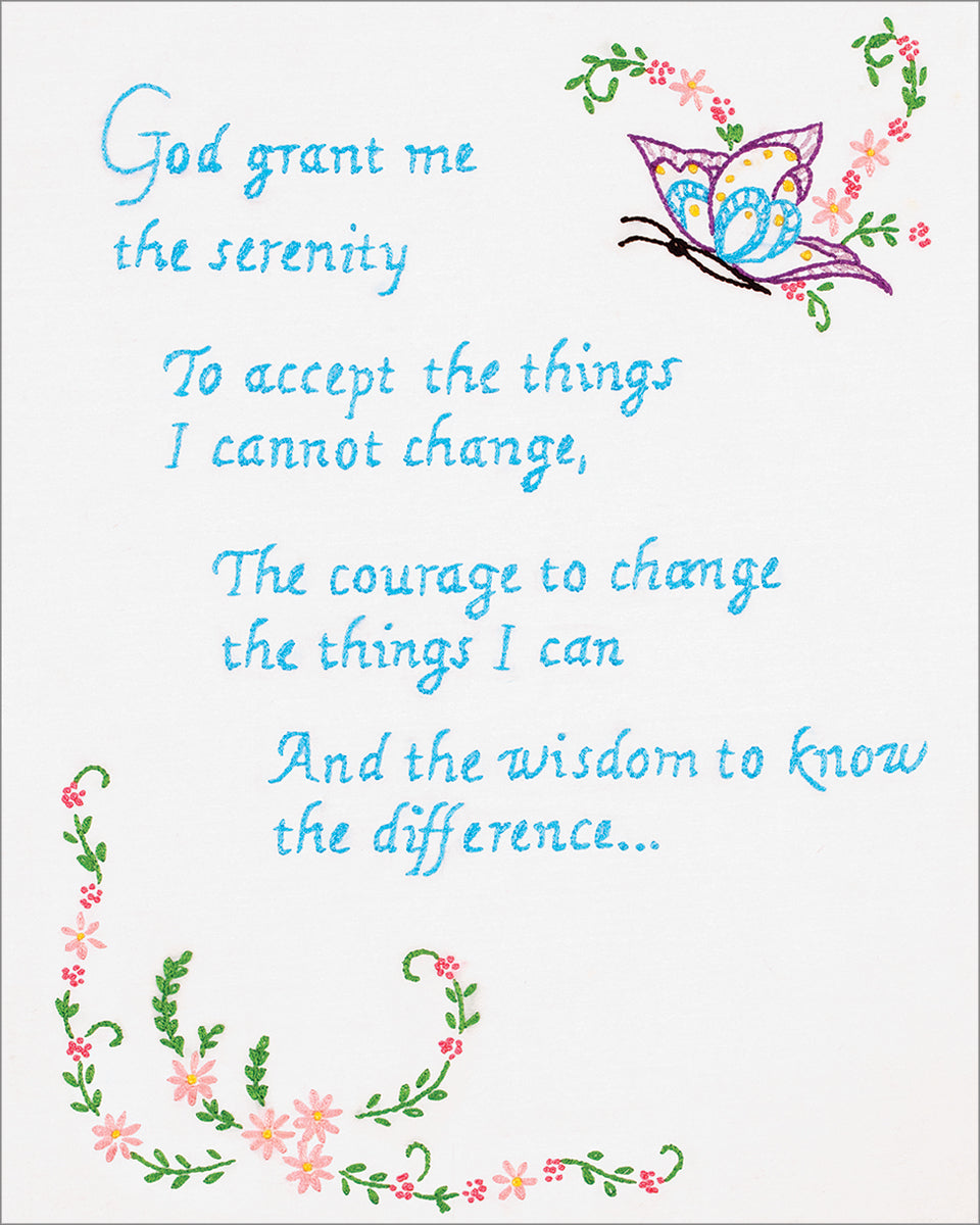 Stamped White Sampler 11"X14" Serenity Prayer