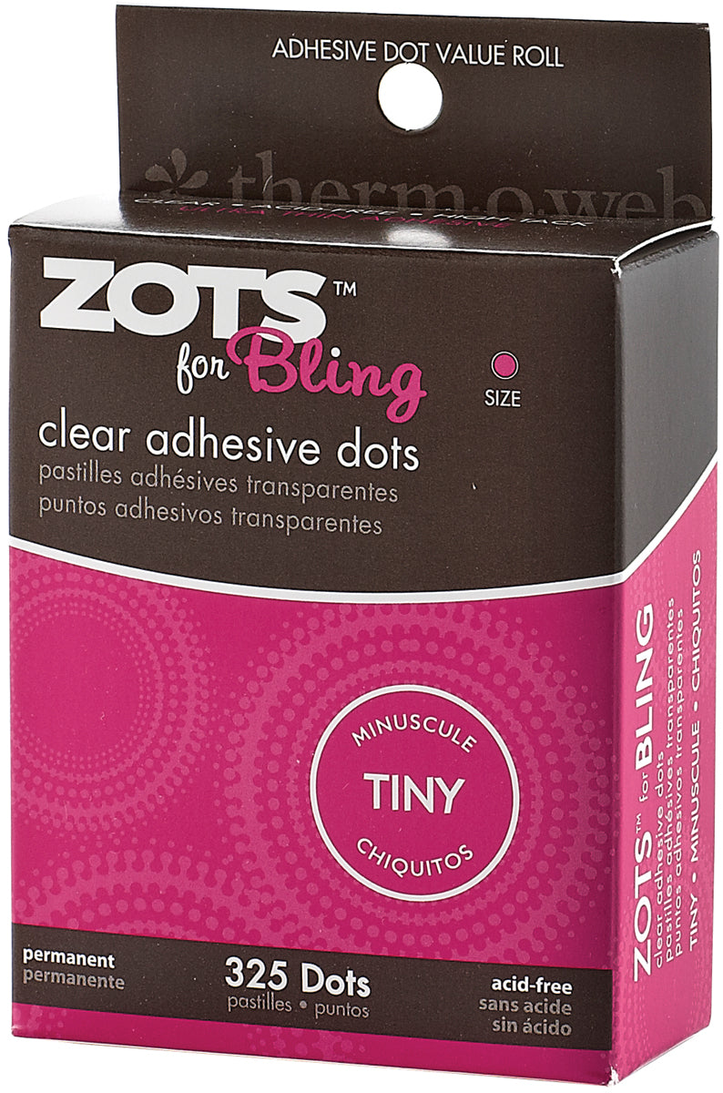 Zots Clear Adhesive Dots Bling Tiny 1/8" 325/Pkg