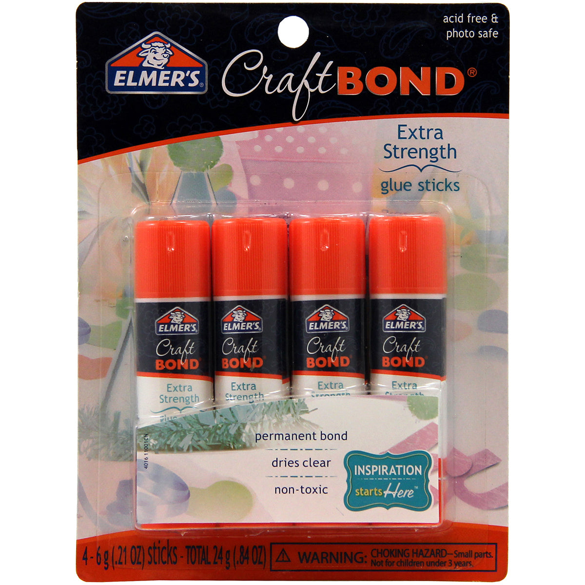 Elmer's CraftBond(R) Extra Strength Glue Sticks 4/Pkg .21oz