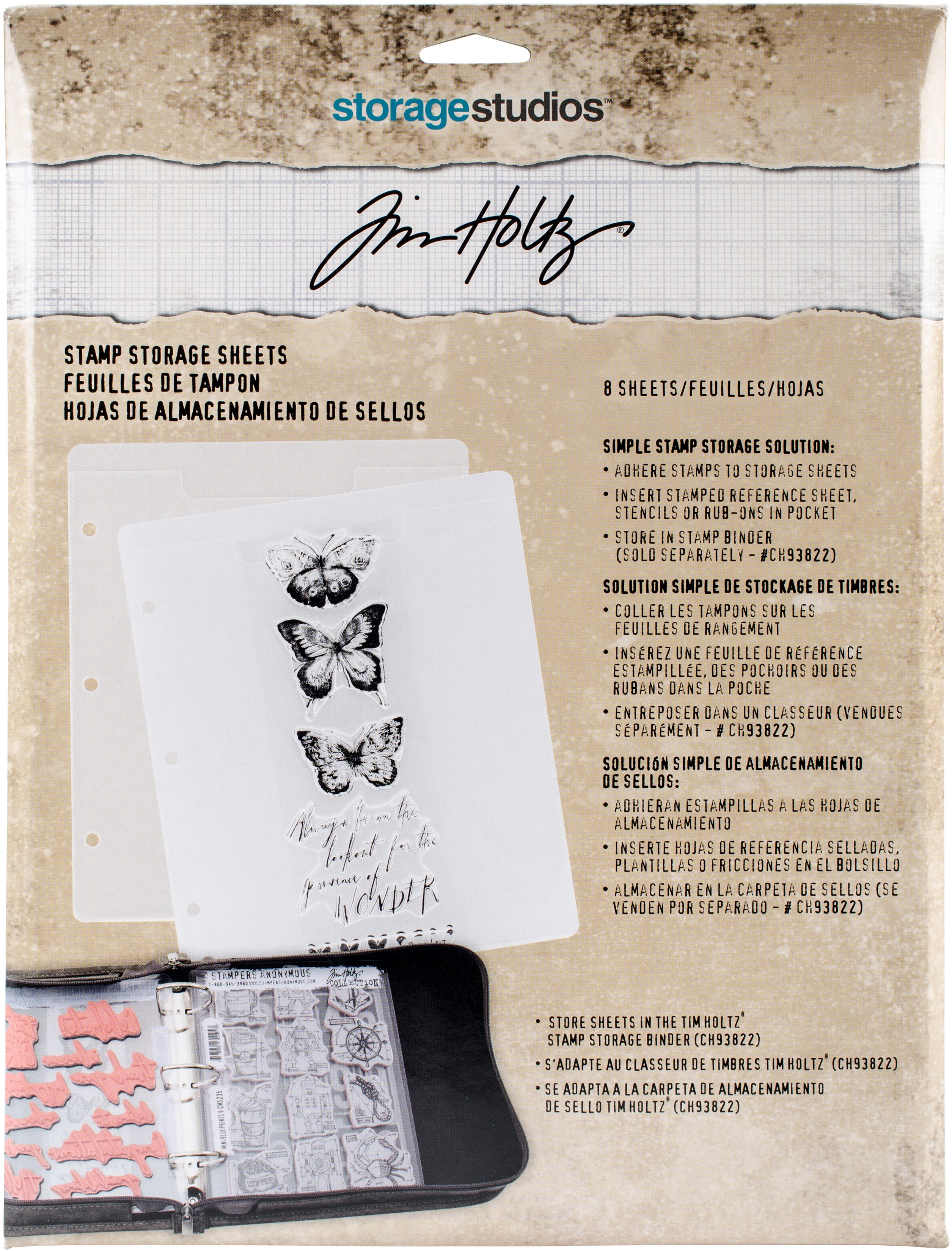 Tim Holtz Storage Studios Stamp Storage Binder Refills 8/Pkg 7.25"X10"